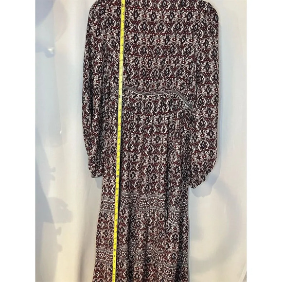 Max Studio Women's Floral Maxi Dress V-Neck Long Sleeve Size M - Picture 4 of 14